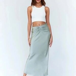 Princess Polly Mikayla Midi Skirt Green - US 2